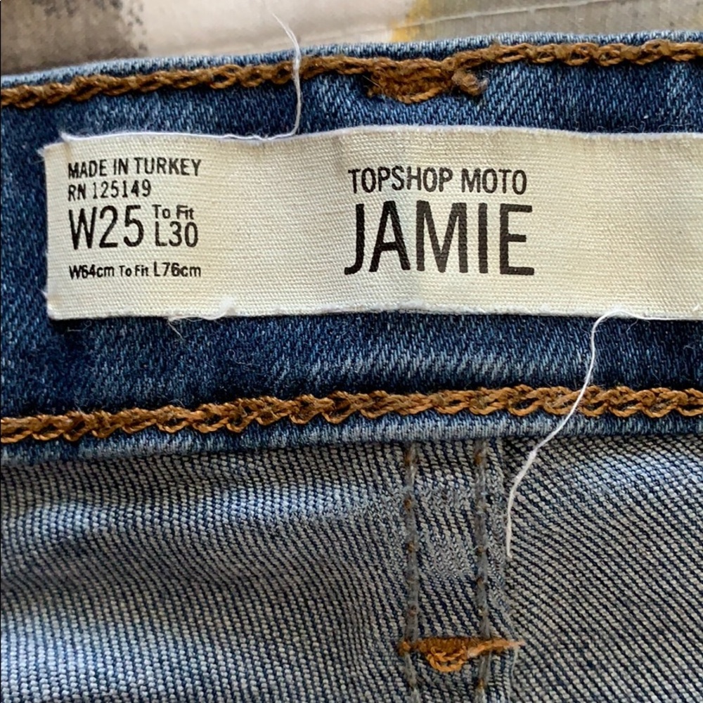 top shop dark wash high waisted jeans - Picture 4 of 4